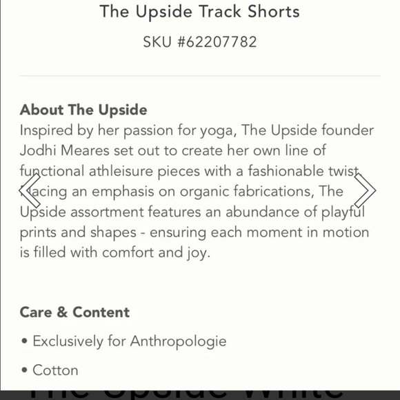 Anthropologie x The Upside White Babylon Citra Track Shorts Small NWT - Picture 14 of 14